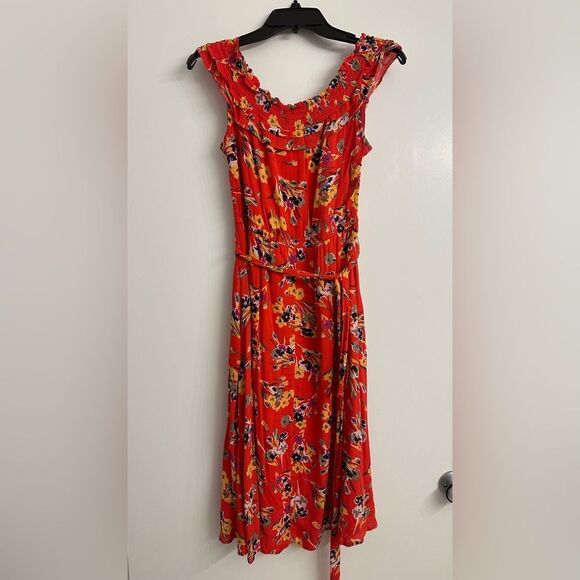 Anthropologie, 52 Conversations Off-The-Shoulder Floral Dress – Size 6 – Pockets - Picture 7 of 16